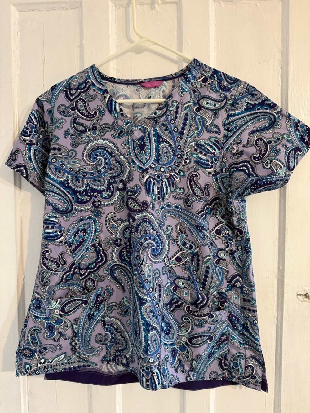 Vera Bradley Pink Label Paisley Top in Lavender, Blue & Teal Scrub Top